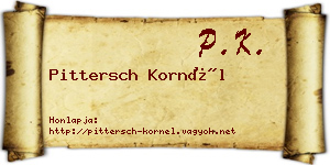 Pittersch Kornél névjegykártya